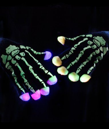 LED发光骷髅手套