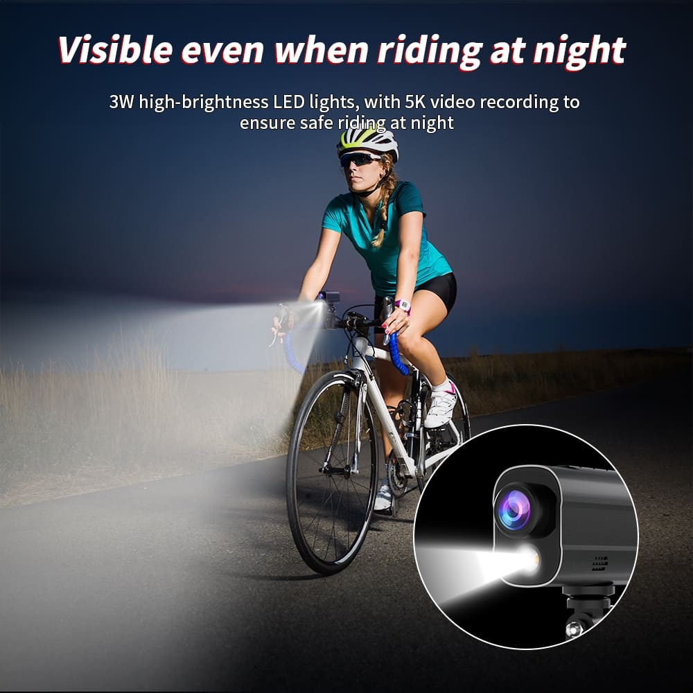 带 LED 灯 wifi 的自行车运动相机