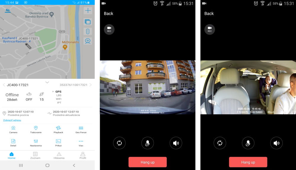 具有GPS和实时传输功能的app profio x5车载摄像头