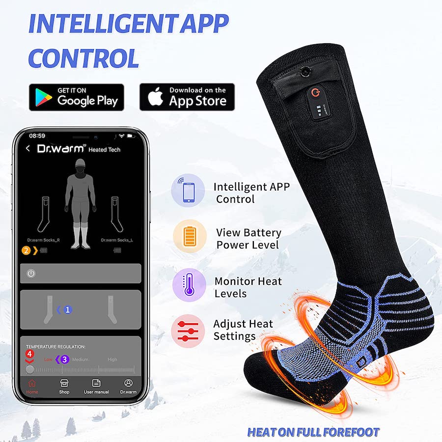 加热电袜 - 通过移动智能手机应用程序控制