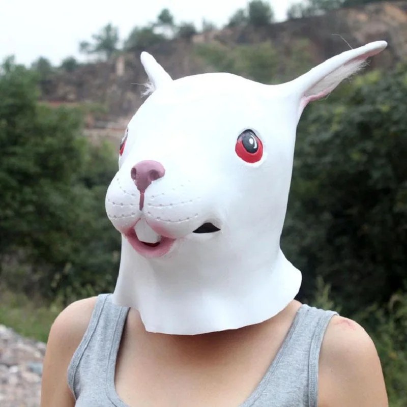 兔子 - 狂欢节面具，乳胶硅胶面罩