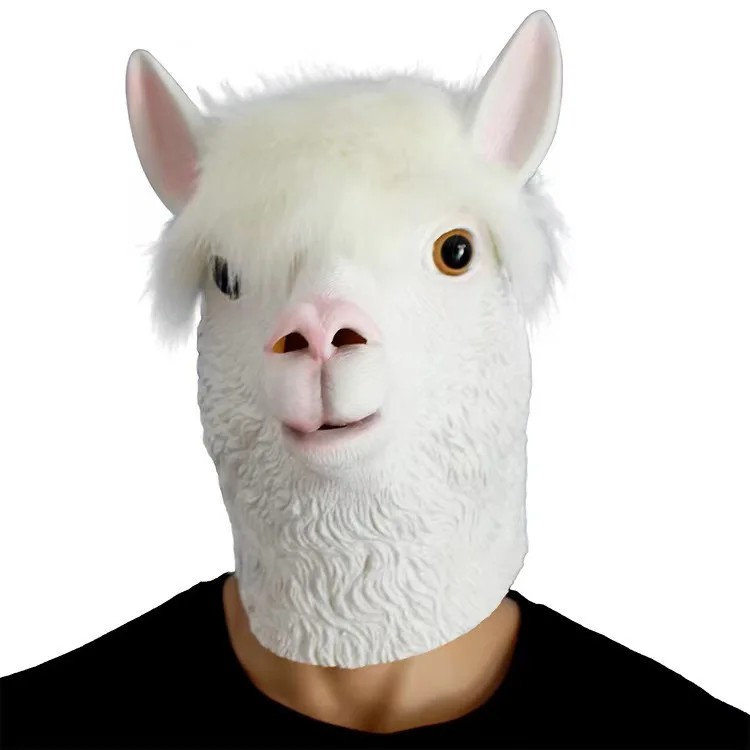 羊驼面具脸部头部硅胶面具