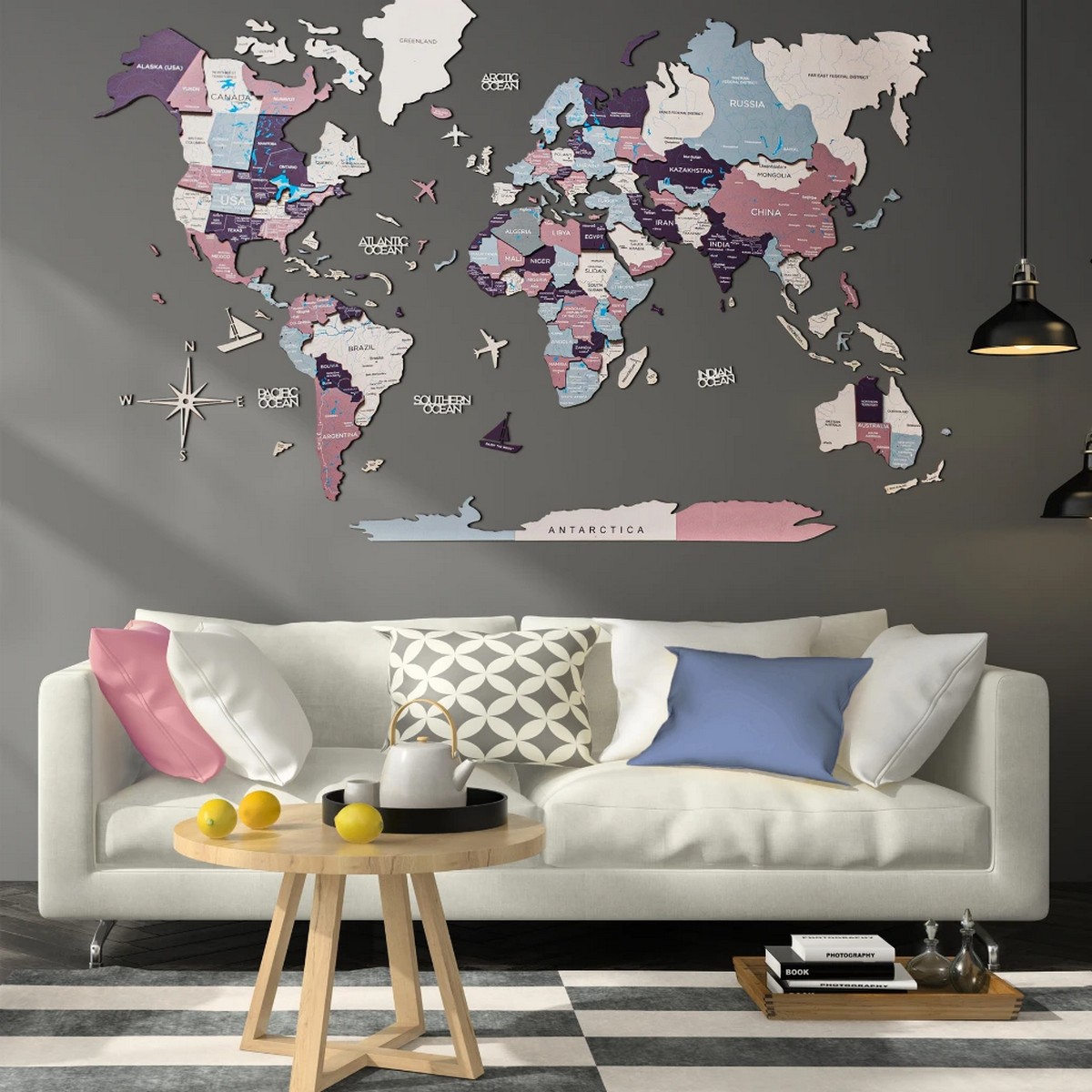 世界地图墙装饰