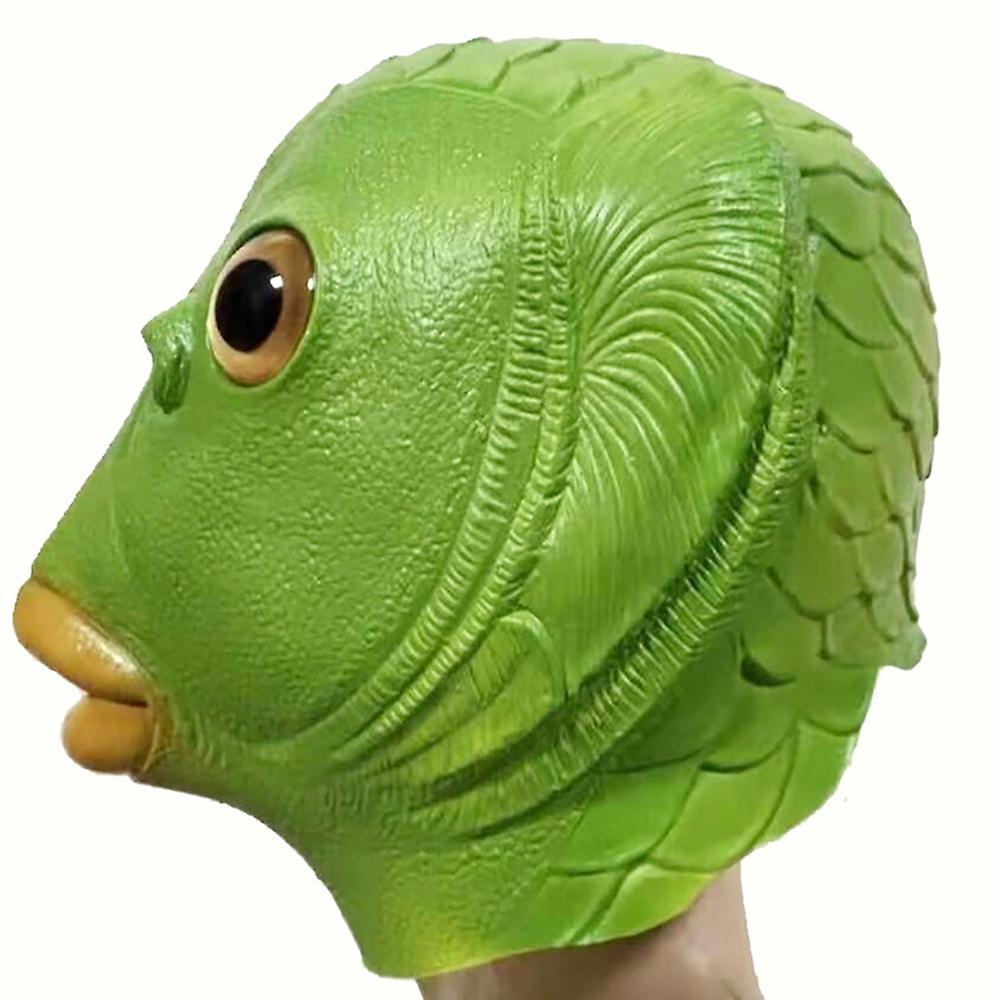 鱼绿色头脸硅胶面具