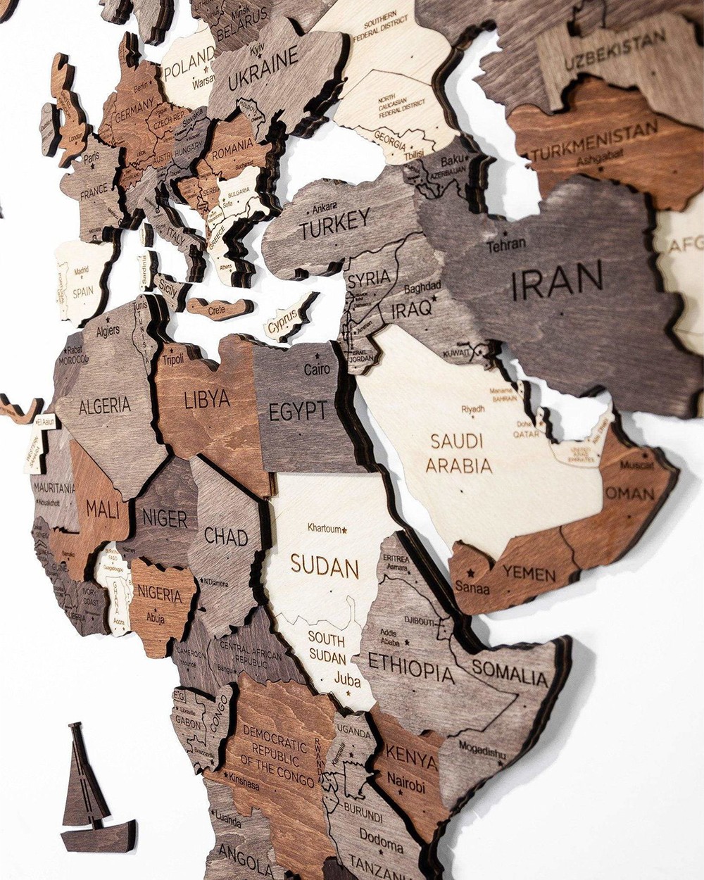 世界各大洲的3D墙图