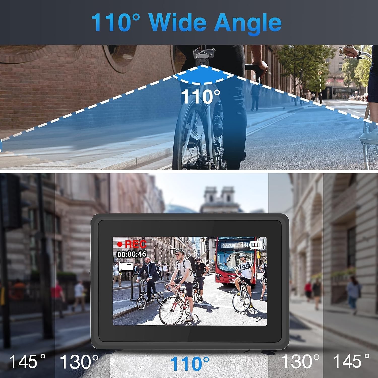 自行车摄像头视角110度+监视器