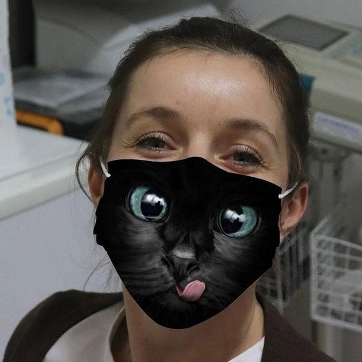 猫口罩黑色