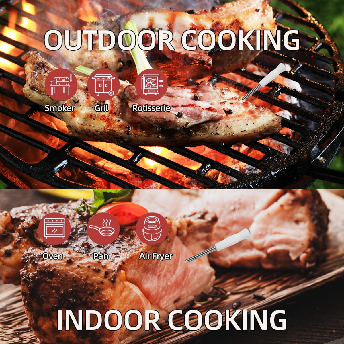 肉类烤肉智能温度计