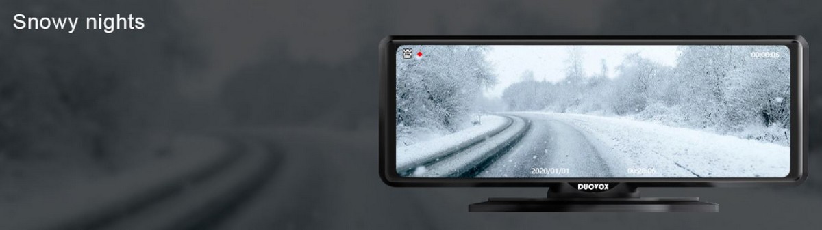 最佳车载摄像头 duovox v9 - 降雪