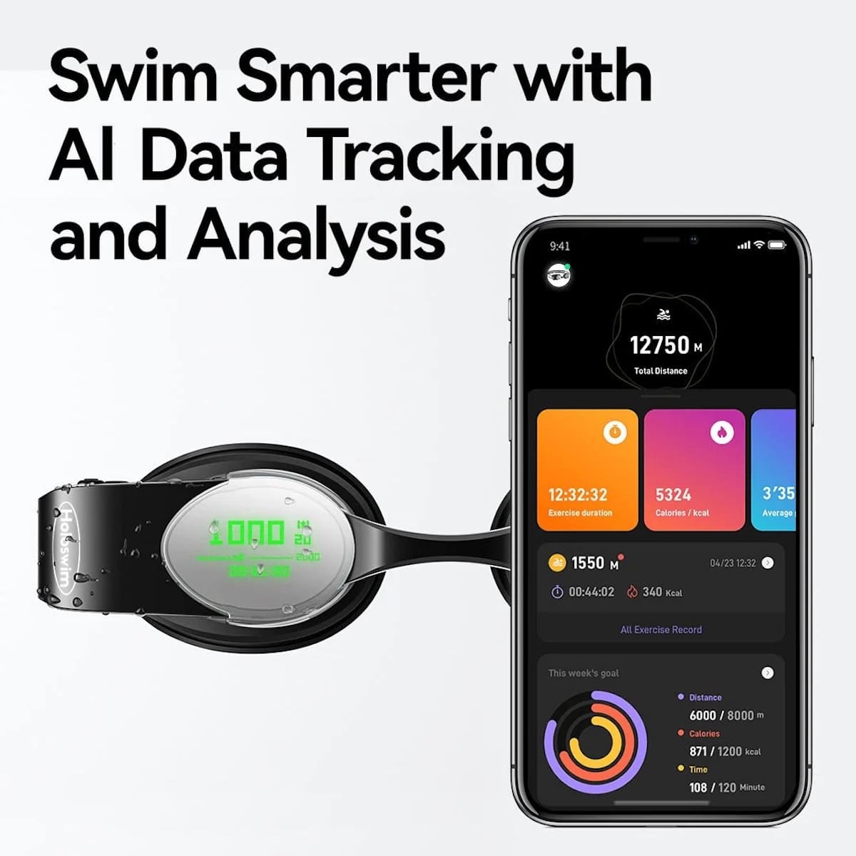 智能游泳镜全息游泳与智能手机应用程序