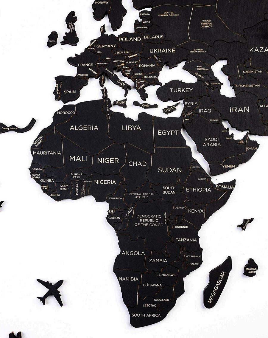 世界黑色大洲的地图