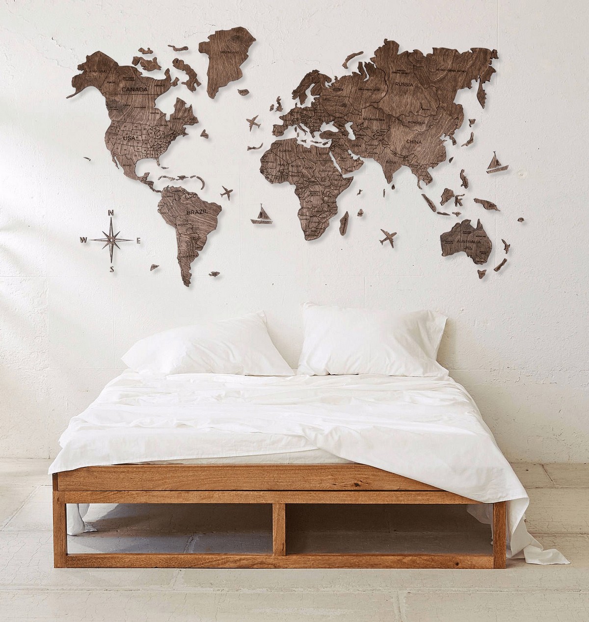 墙上的世界地图100x60厘米