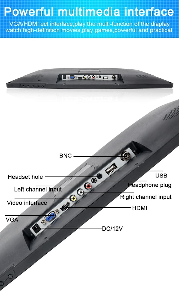 全高清显示器 TFT LCD 显示器 LED 带 BNC 接口，适用于摄像机