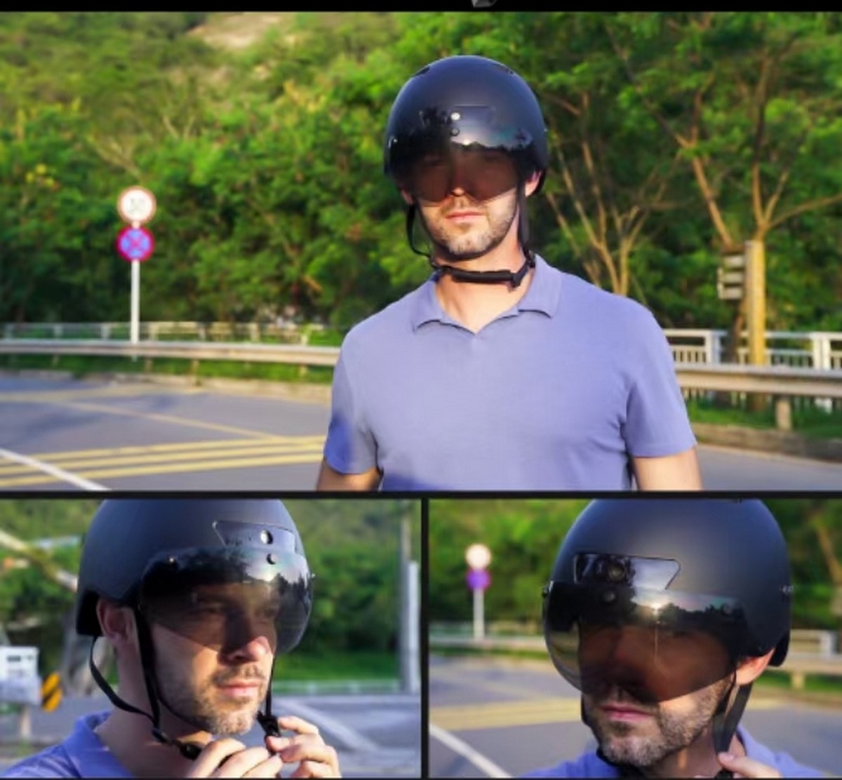 带转向灯的公路自行车头盔
