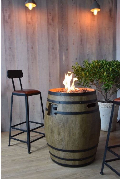 桶式火坑-燃气木质仿壁炉