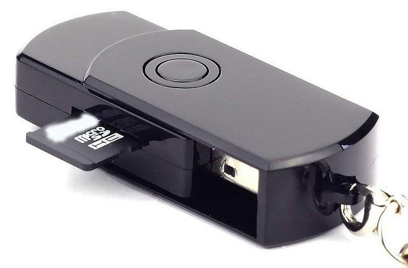 带 SD/TF 卡的 USB 隐藏式间谍钥匙相机，最高支持 32 GB