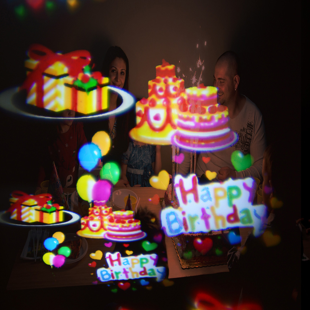 派对乐趣 LED 投影仪，用于生日快乐气球的庆祝投影