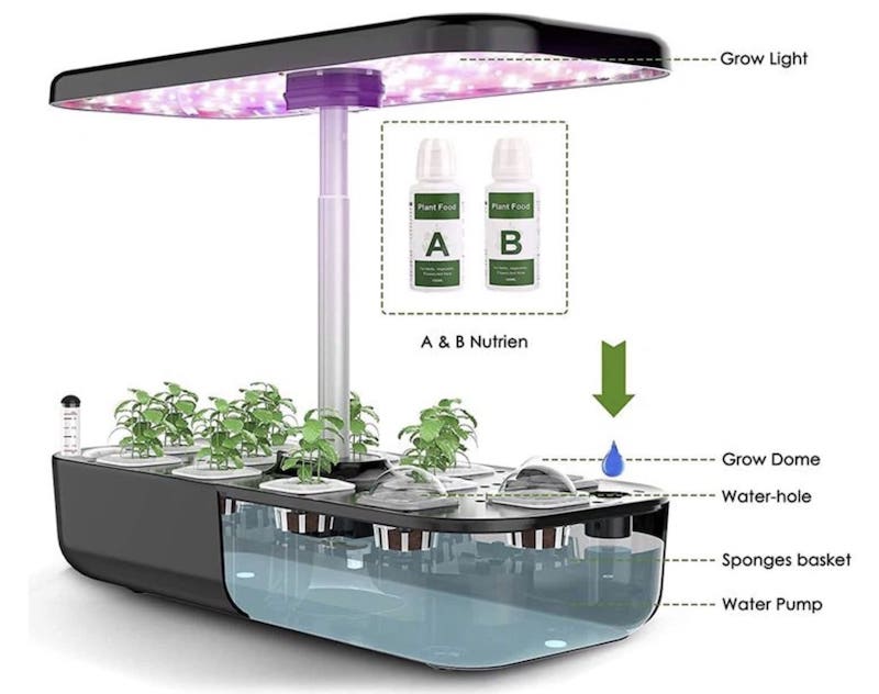 用于植物生长的 LED GROW 灯（水培） - 套件含 12 个胶囊