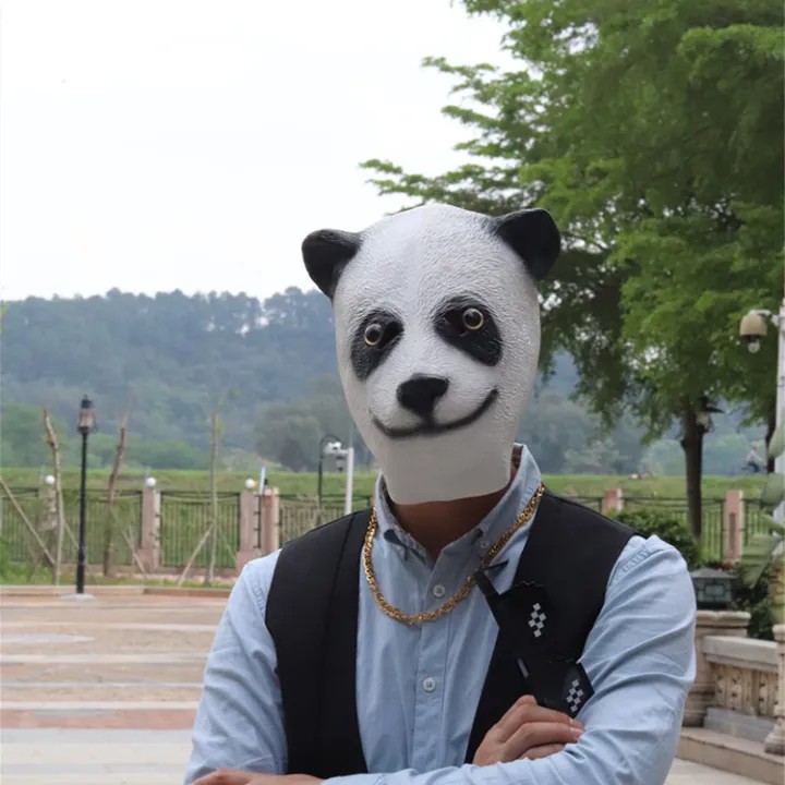 熊猫硅胶面具脸部和头部