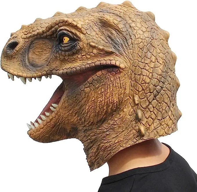 万圣节面具硅胶恐龙霸王龙恐龙头面具