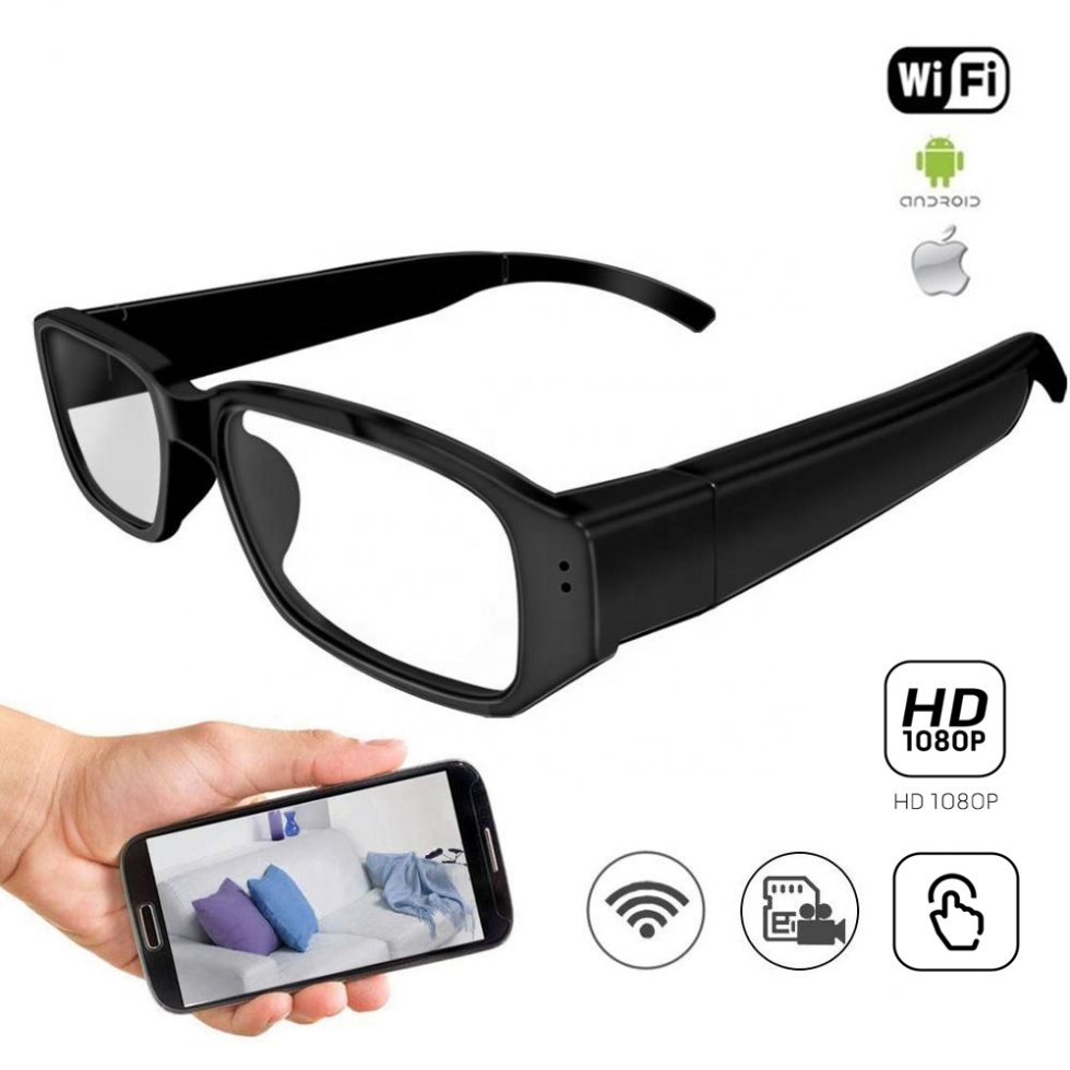 带摄像头的眼镜 - 带 wifi 的眼镜中的间谍摄像头