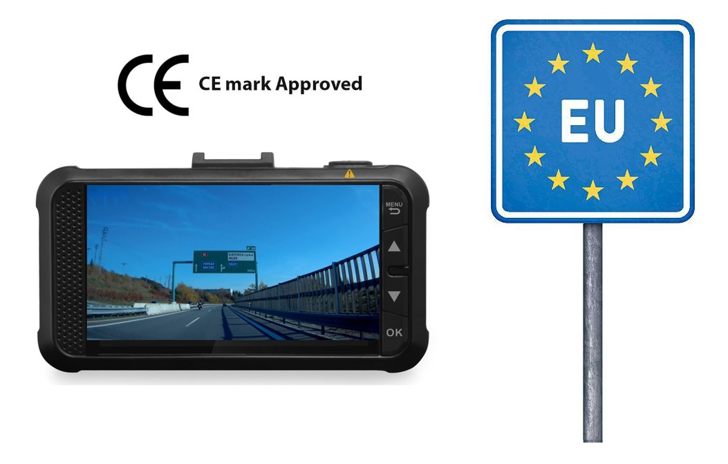欧盟认证的汽车摄像头行车记录仪 dod gs980d